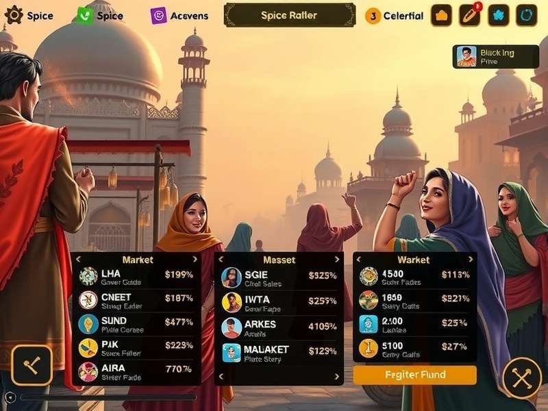 Spice Raiders trading interface showing market prices